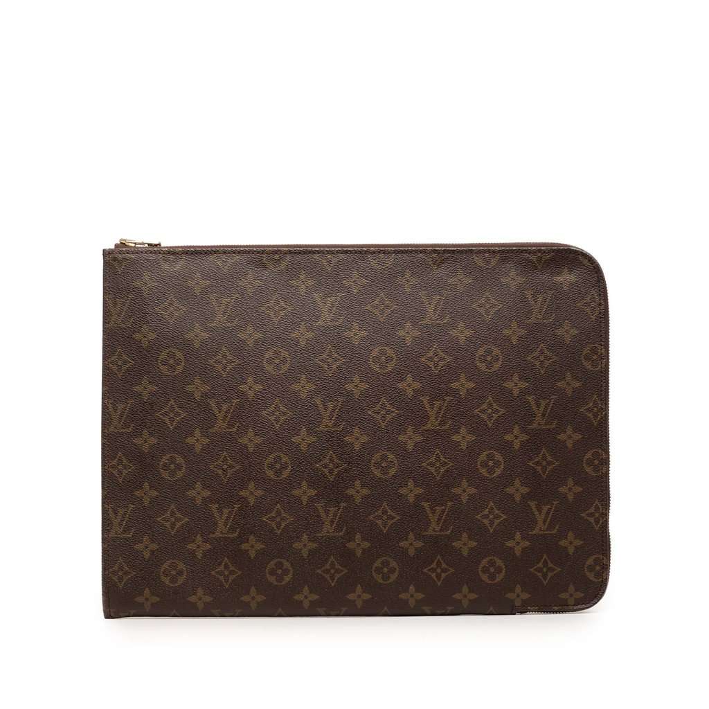 Louis Vuitton Monogram Poche Documents Portfolio Brown Very good - Front View