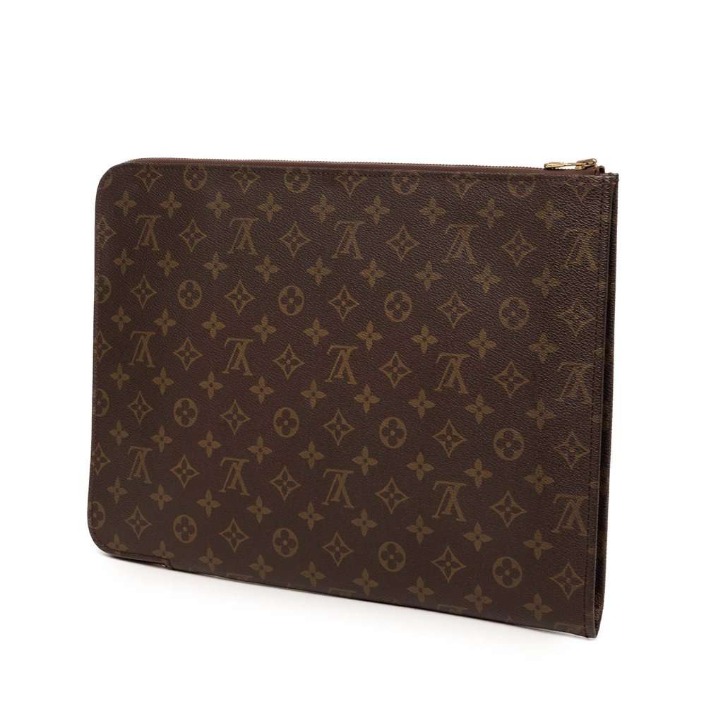 Louis Vuitton Monogram Poche Documents Portfolio Brown Very good - Back View