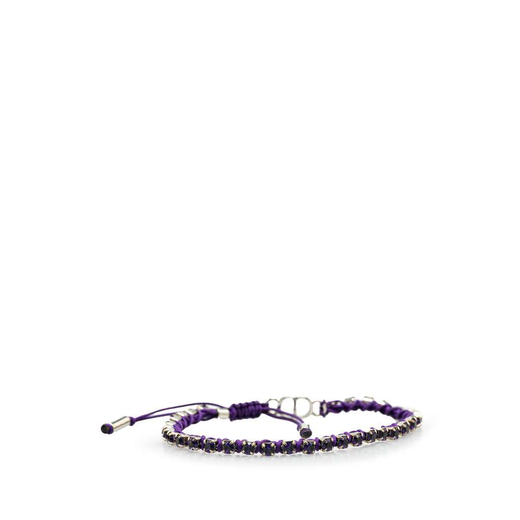 Dior Palladium Plated Crystal Technical Rope Adjustable Bracelet Silver Metal Very good condition - Inside View