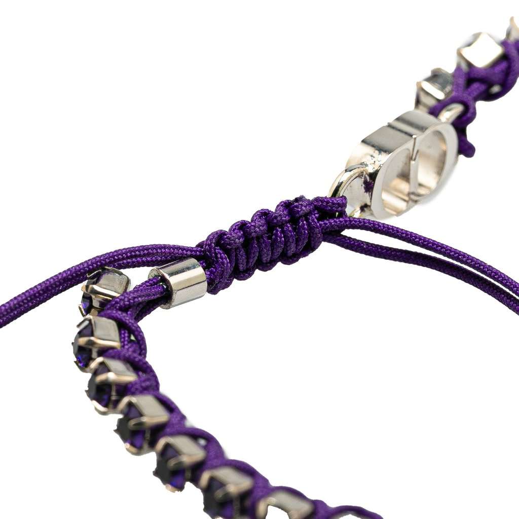 Dior Palladium Plated Crystal Technical Rope Adjustable Bracelet Silver Metal Very good condition - Model View