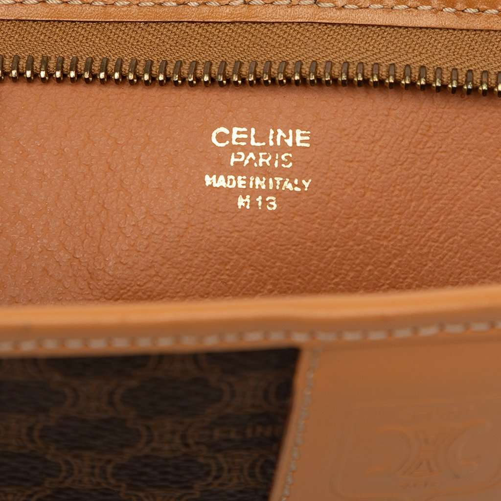 Celine Macadam Coated Canvas Clutch Brown Very good - Box View