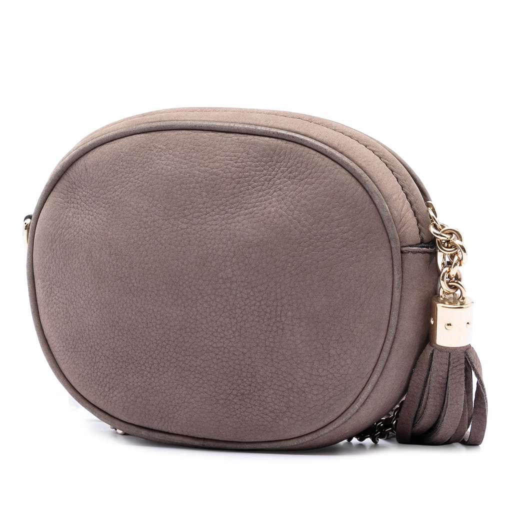 Gucci Mini Nubuck Soho Chain Crossbody Brown Leather Very good condition - Back View