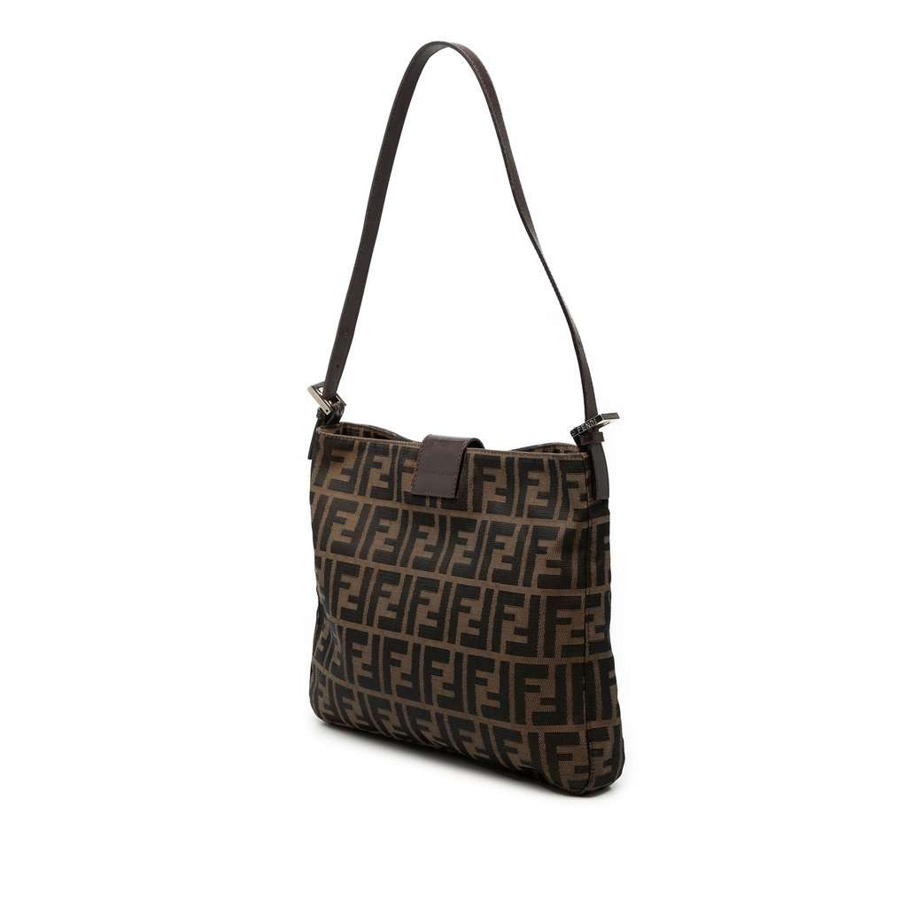 Fendi Zucca Canvas Shoulder Bag Brown Very good condition - Back View