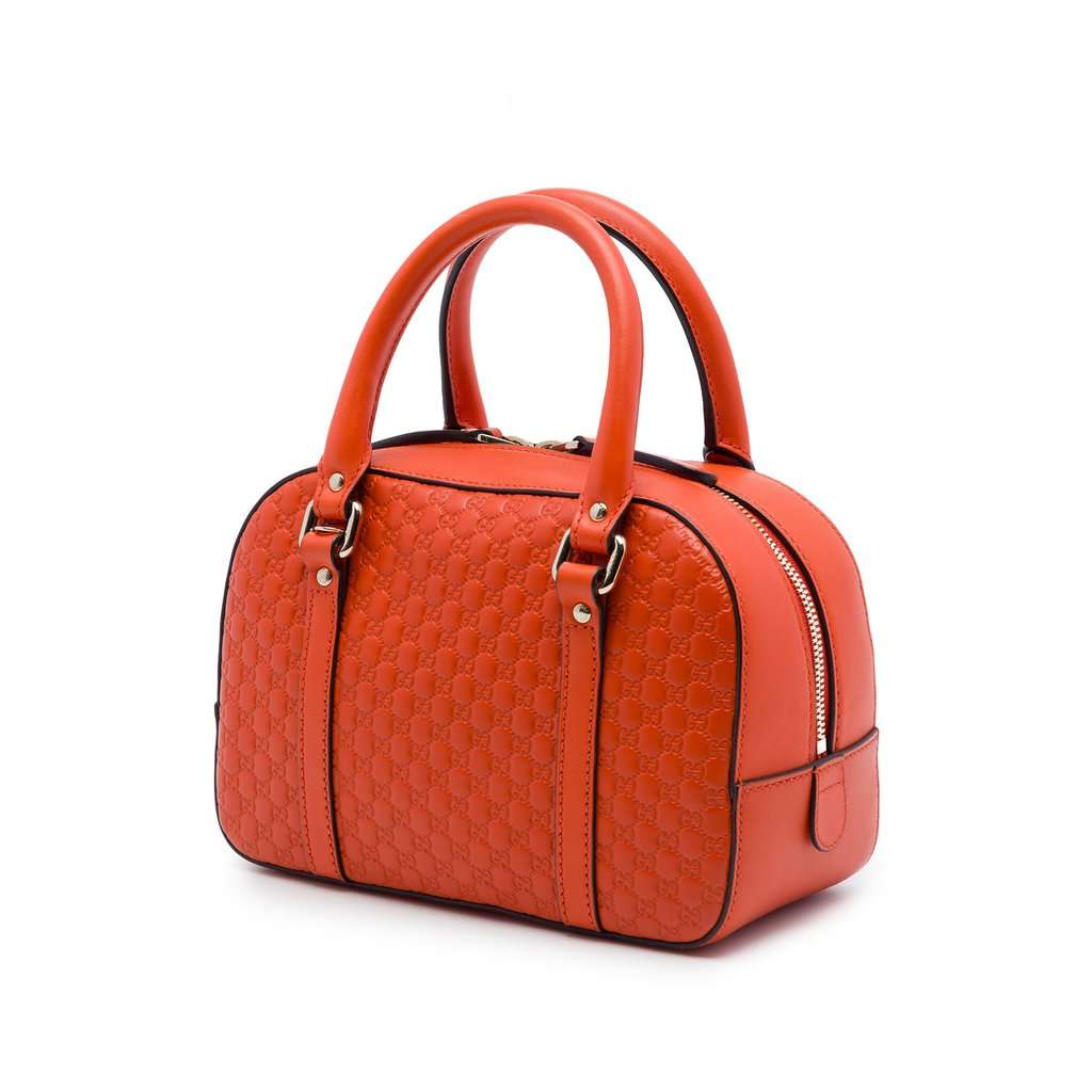 Gucci Small Microguccissima Bree Satchel Orange Leather Very good - Back View