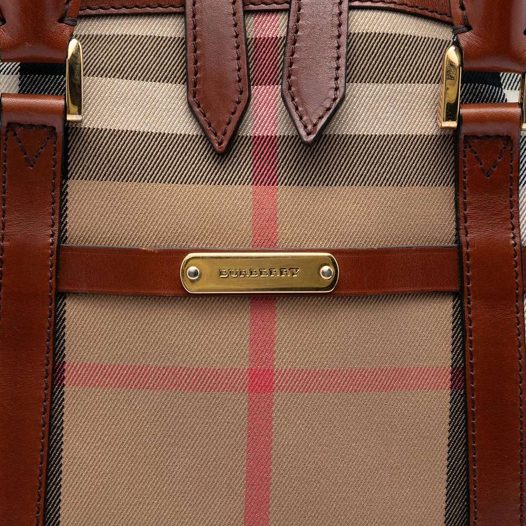 Burberry Medium House Check Canvas Bridle Orchard Handbag Brown Very good condition - Box View