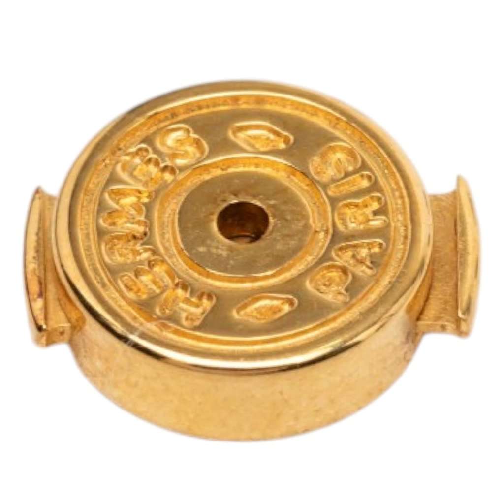 Hermès Gold Plated Enamel Cage dH Cube Earrings Gold Metal Very good condition - Model View