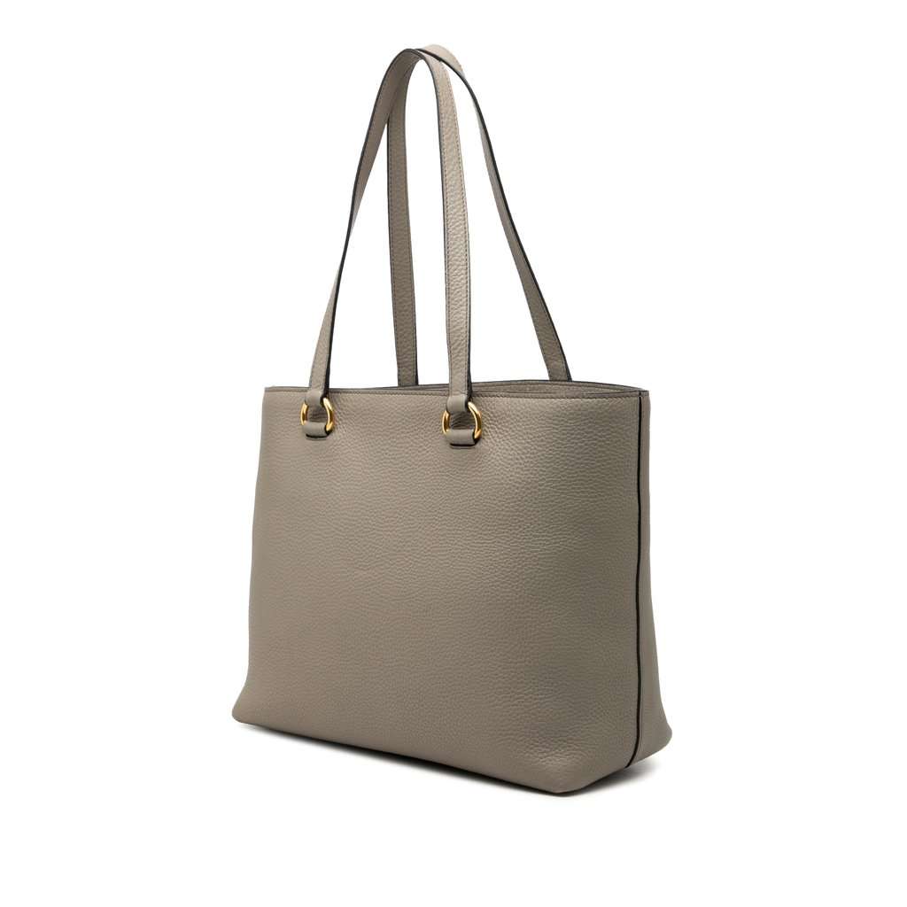 Prada Vitello Daino Canapa Logo Tote Brown Leather Very good - Back View