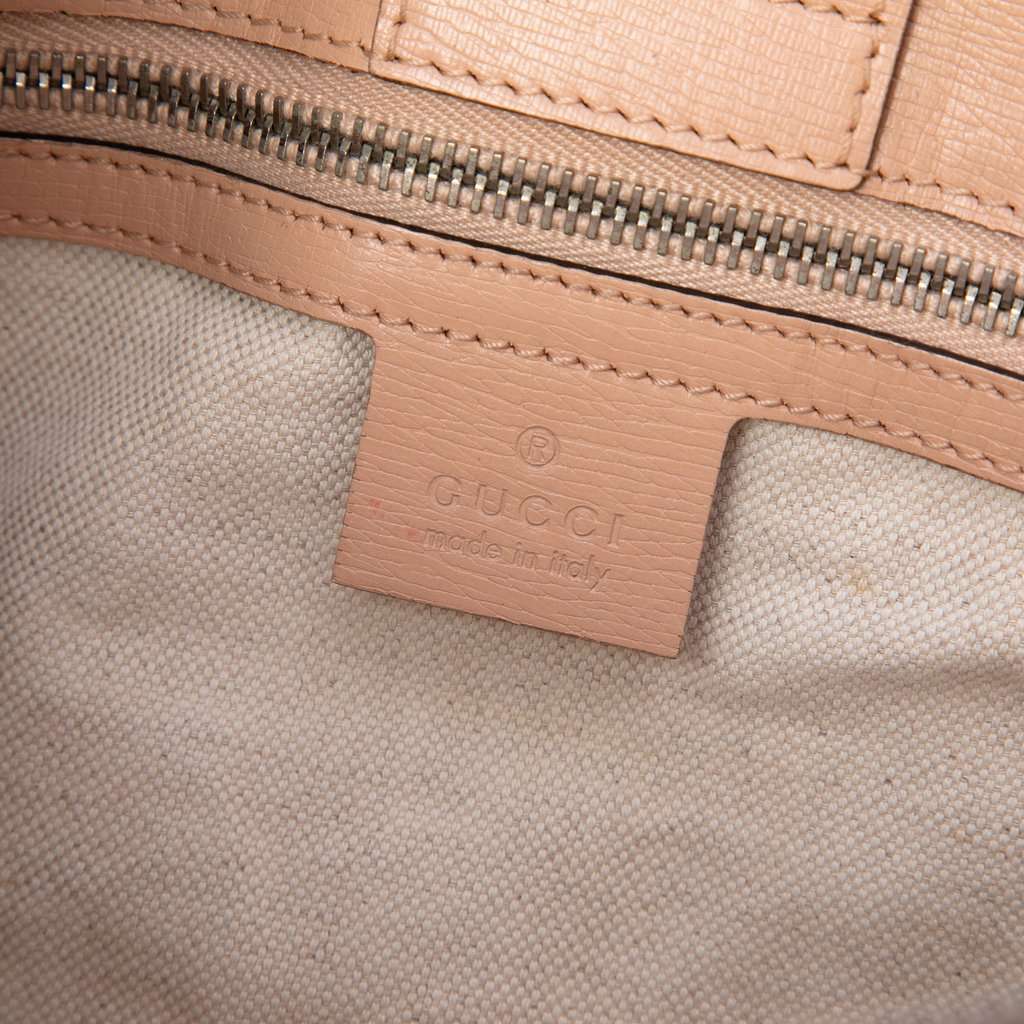 Gucci Medium Calfskin Blooms Bamboo Shopper Satchel Pink Leather Very good - Box View