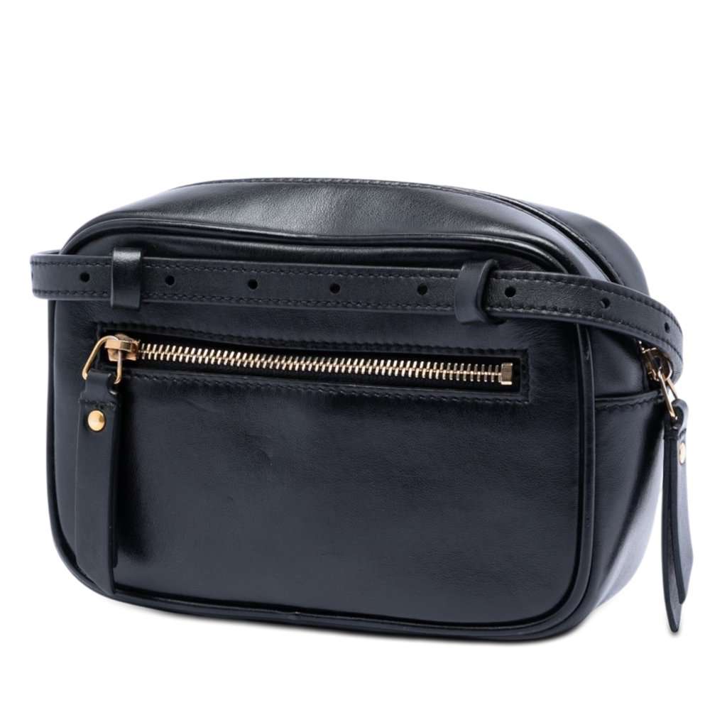 Saint Laurent Mini Matelasse Calfskin Monogram Lou Tassel Camera Bag Black Leather Very good condition - Back View