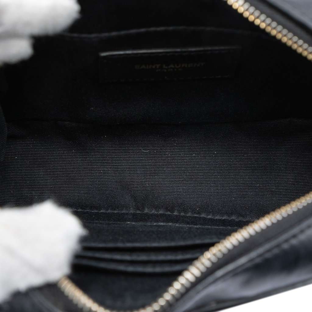 Saint Laurent Mini Matelasse Calfskin Monogram Lou Tassel Camera Bag Black Leather Very good condition - Model View