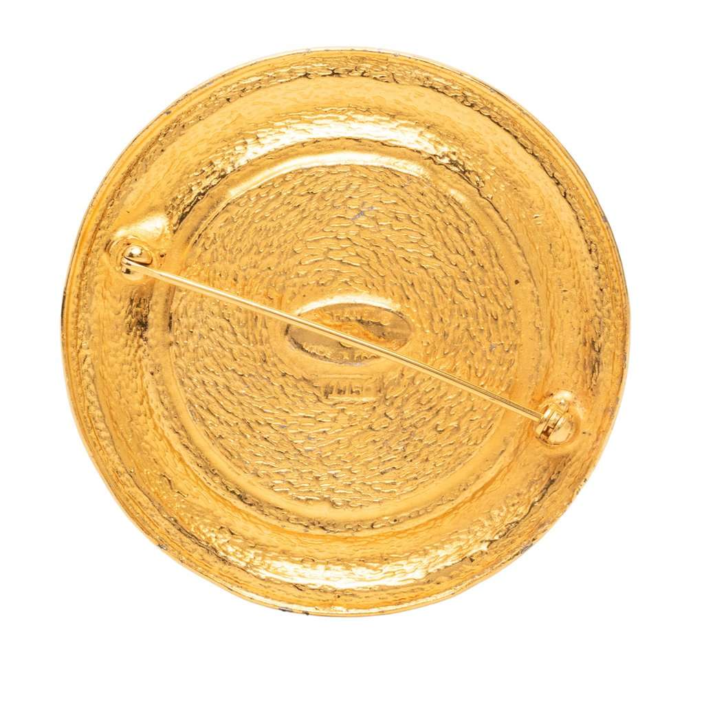 Chanel Gold Plated 31 Rue Cambon Medallion Pin Brooch Gold Metal Very good - Back View