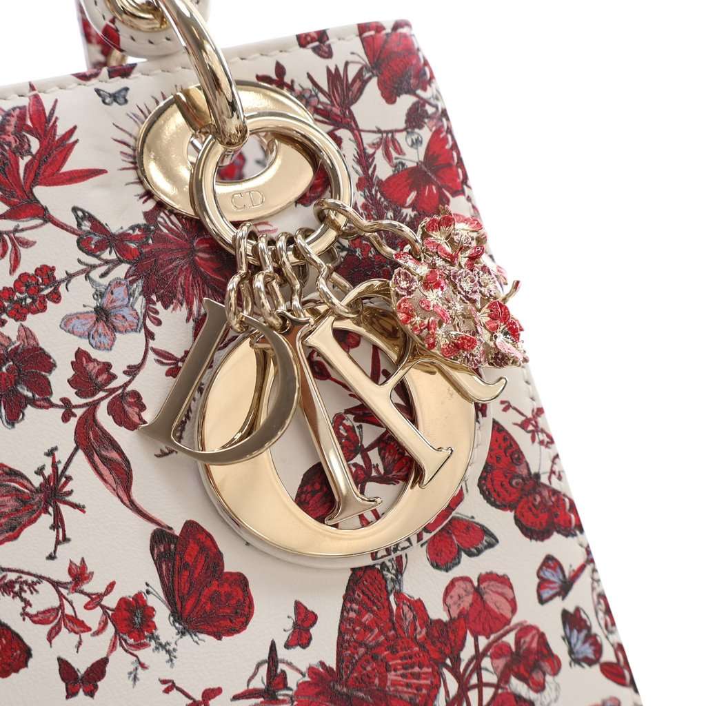 Dior Small Calfskin Butterflies My ABCDior Lady Dior White Leather Very good - Box View