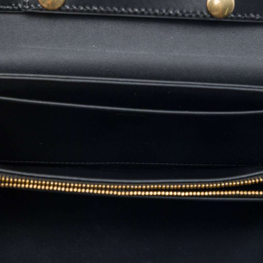 Celine Shiny Calfskin Strass Triomphe Trapeze Shoulder Bag Black Leather Very good condition - Model View