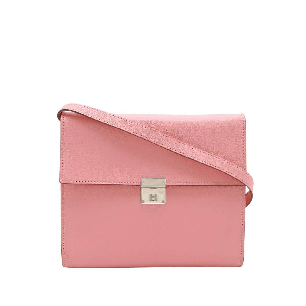 Hermès Chevre Mysore Clic 16 Wallet On Strap Pink Leather Very good condition - Front View