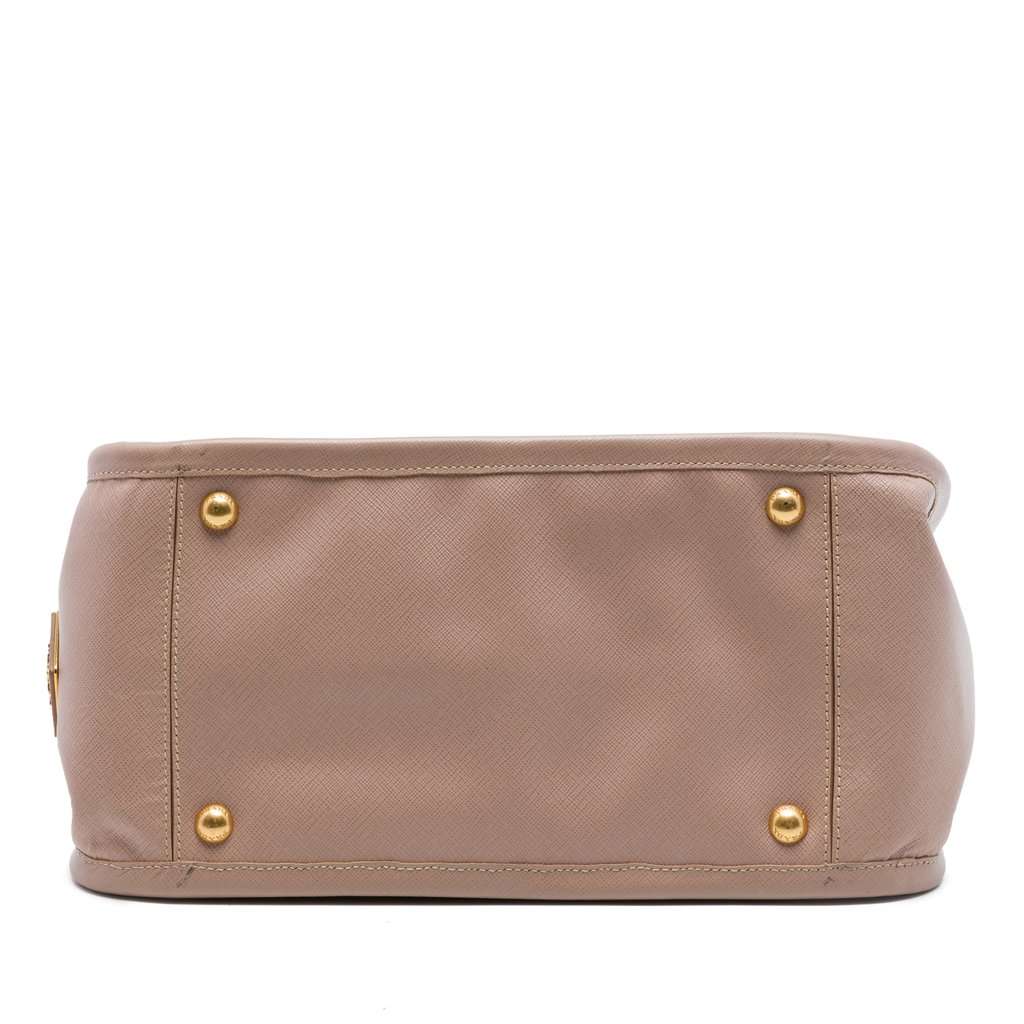 Prada Saffiano Lucido Top Handle Frame Tote Brown Leather Very good - Inside View