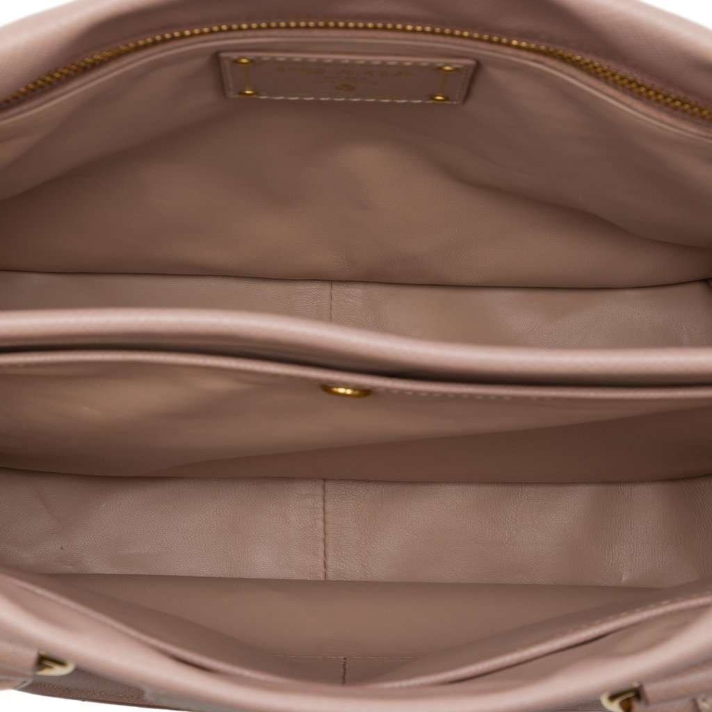 Prada Saffiano Lucido Top Handle Frame Tote Brown Leather Very good - Model View