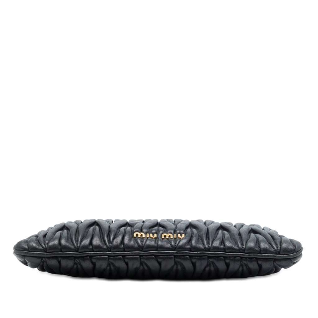 Miu Miu Matelasse Nappa Frame Clutch Black Leather Very good - Inside View