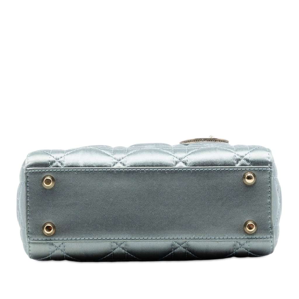 Dior Mini Satin Cannage Swarovski Crystal Lady Dior Grey Very good condition - Inside View