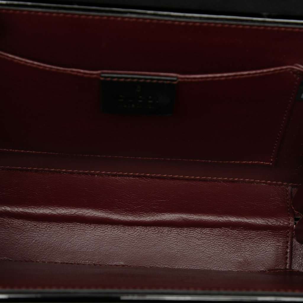 Gucci Mini Patent Sylvie 1969 Top Handle Bag Black Leather Very good - Model View