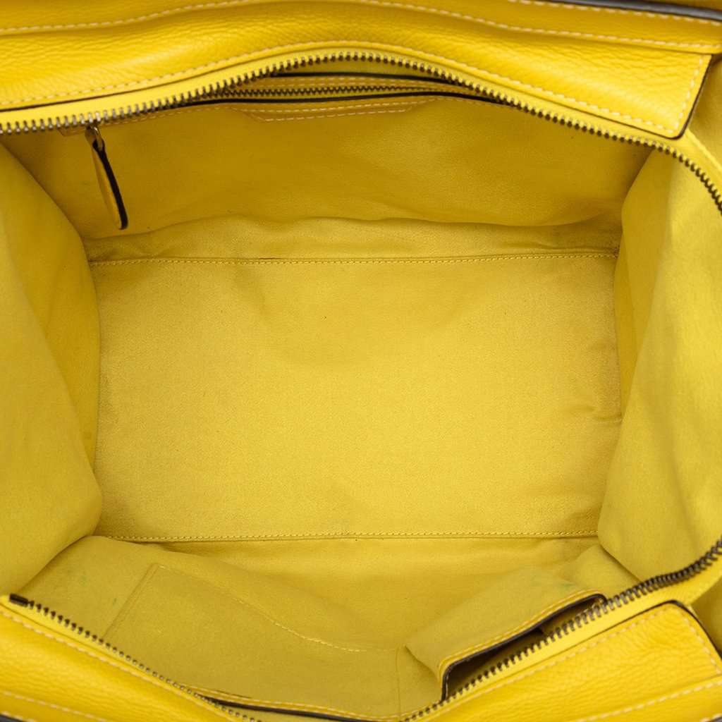 Celine Micro Leather Luggage Tote Yellow Leather Very good - Model View
