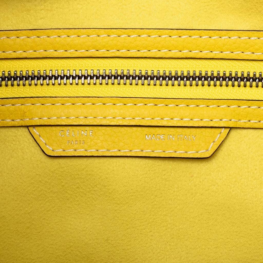 Celine Micro Leather Luggage Tote Yellow Leather Very good - Box View