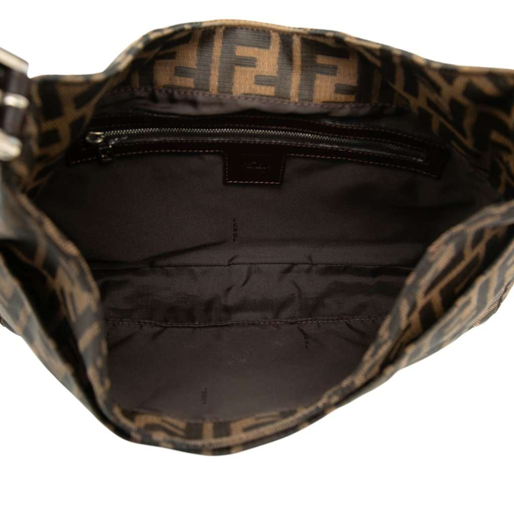Fendi Zucca Canvas Shoulder Bag Brown Very good - Model View