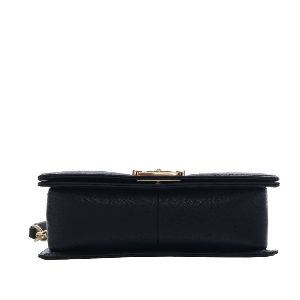 Chanel Old Medium Quilted Caviar Boy Flap Black Leather Very good condition - Box View