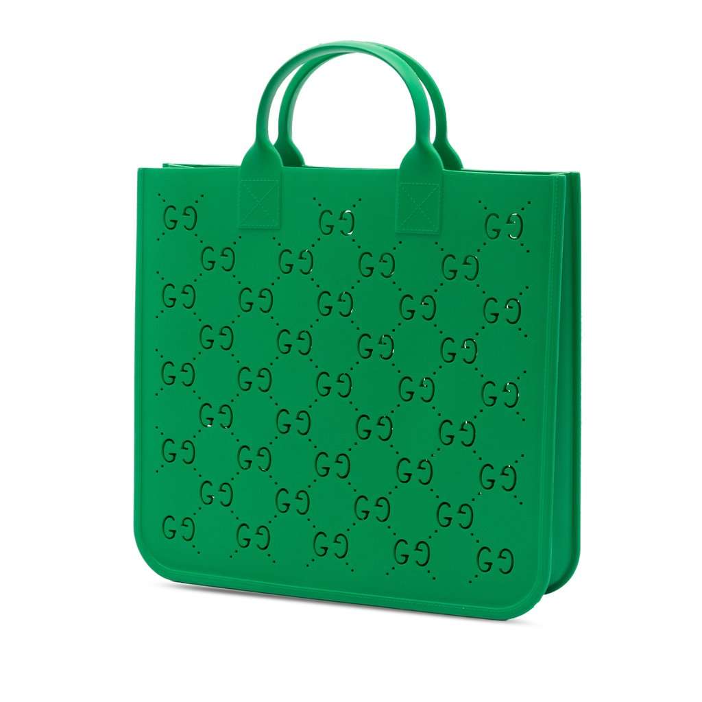 Gucci Kids GG Rubber Tote Green Very good condition - Back View