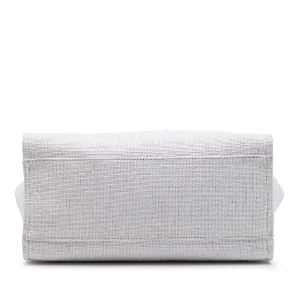 Chanel Medium Raffia Deauville Tote White Very good condition - Inside View