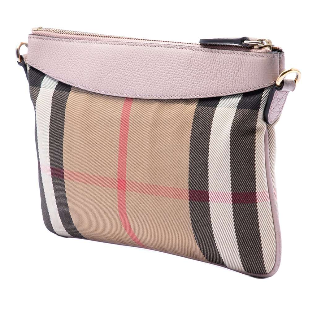 Burberry House Check Canvas Derby Peyton Crossbody Brown Very good condition - Back View