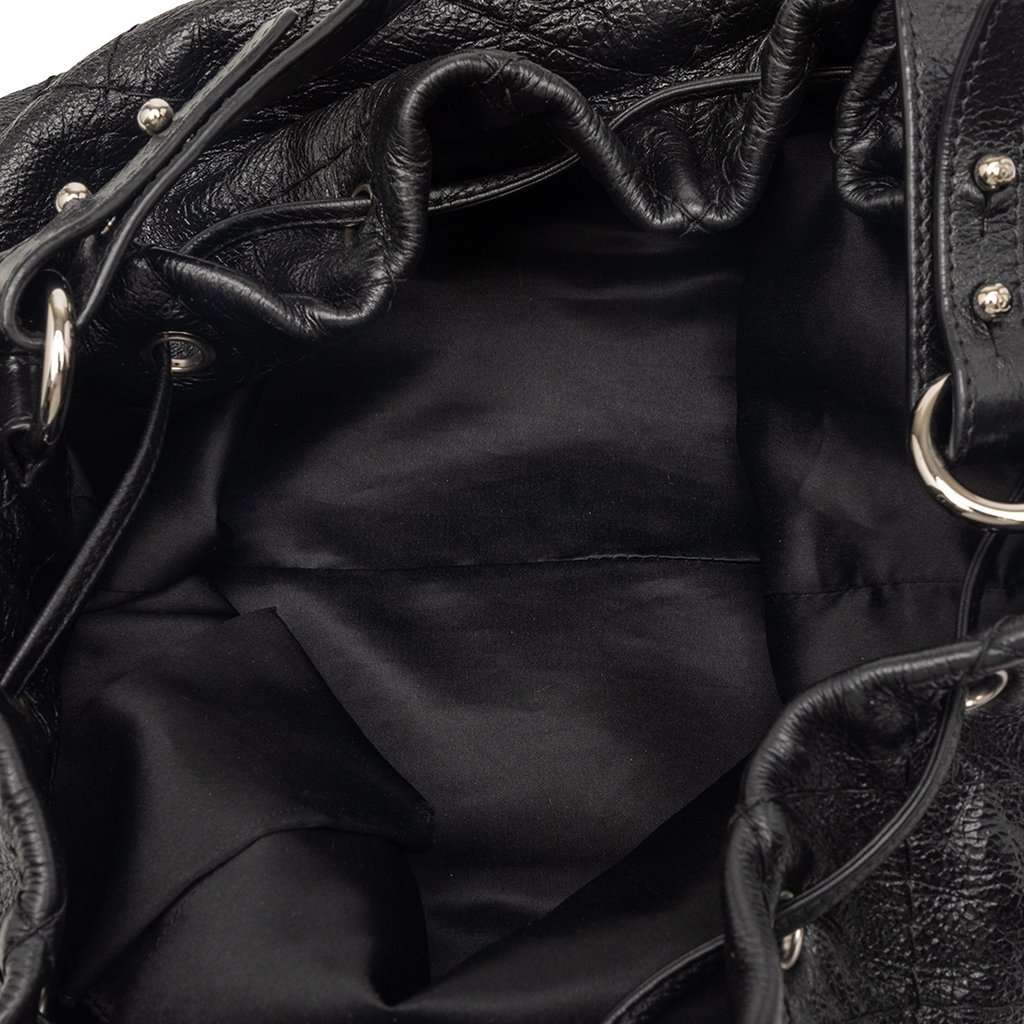 Chanel Glazed Calfskin On The Road Bucket Bag Black Leather Very good condition - Model View