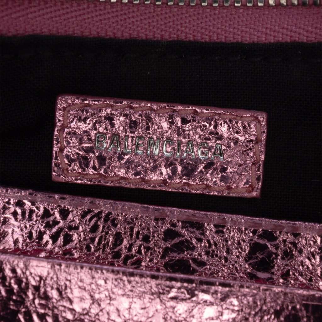 Balenciaga Mini Metallic Lambskin Motocross Le Cagole Pink Leather Very good - Box View