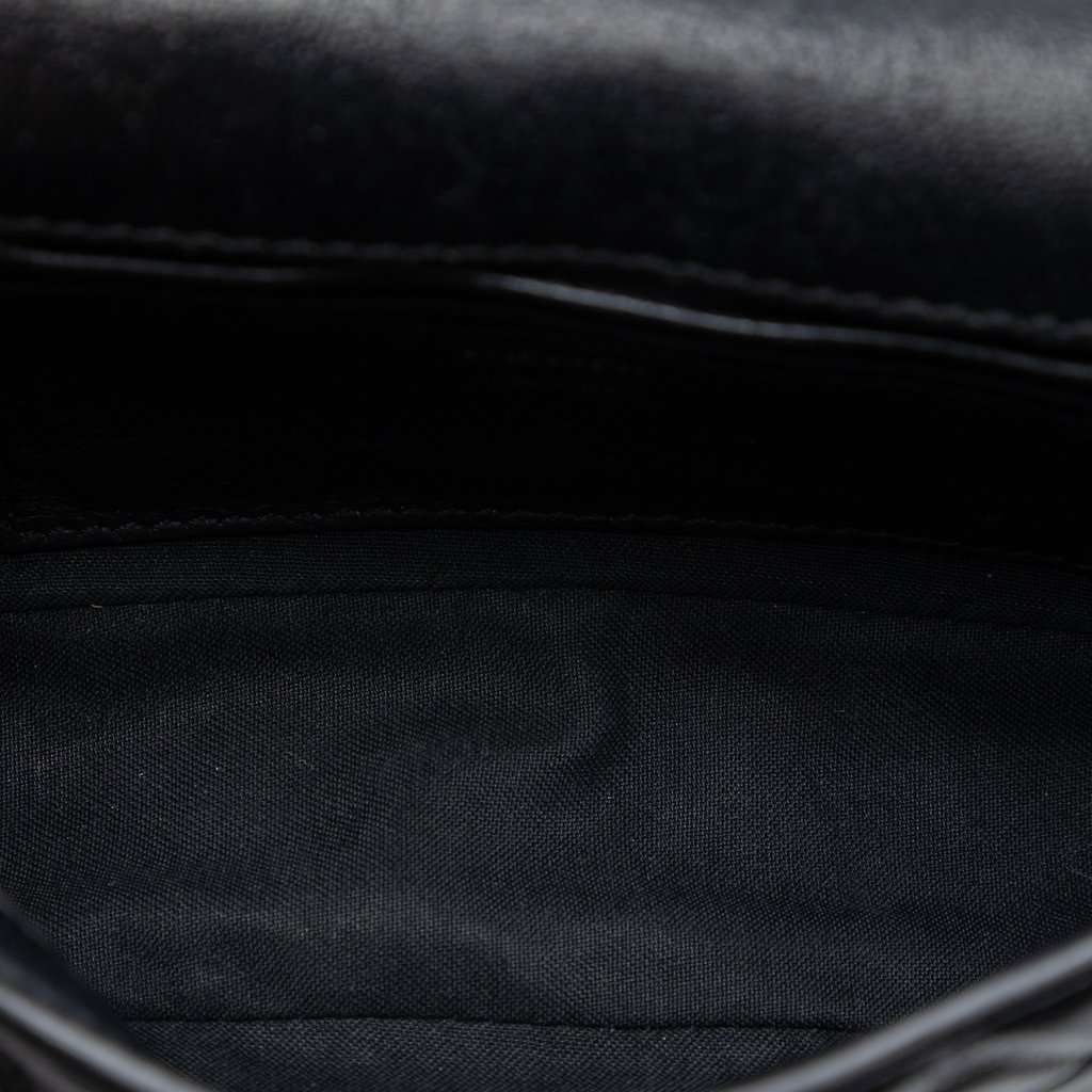 Fendi Mini Zucca Embossed Leather Baguette Satchel Black Leather Very good condition - Model View