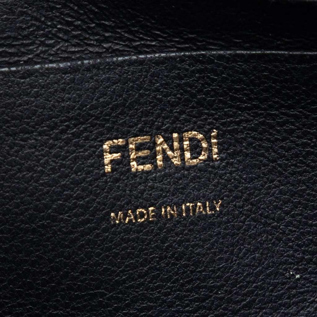 Fendi Mini Zucca Embossed Leather Baguette Satchel Black Leather Very good condition - Box View