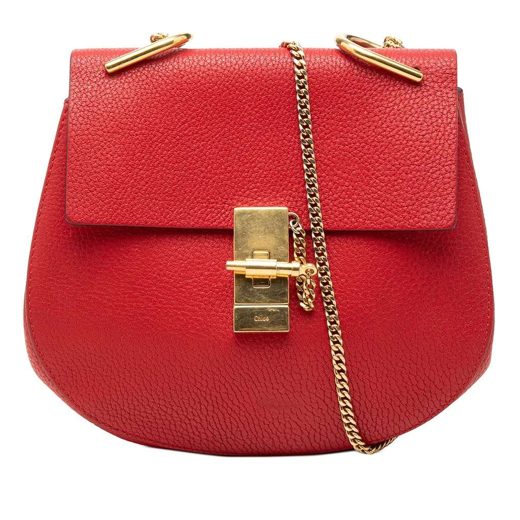 Chloé Small Leather Drew Crossbody Red Leather Very good condition - Front View