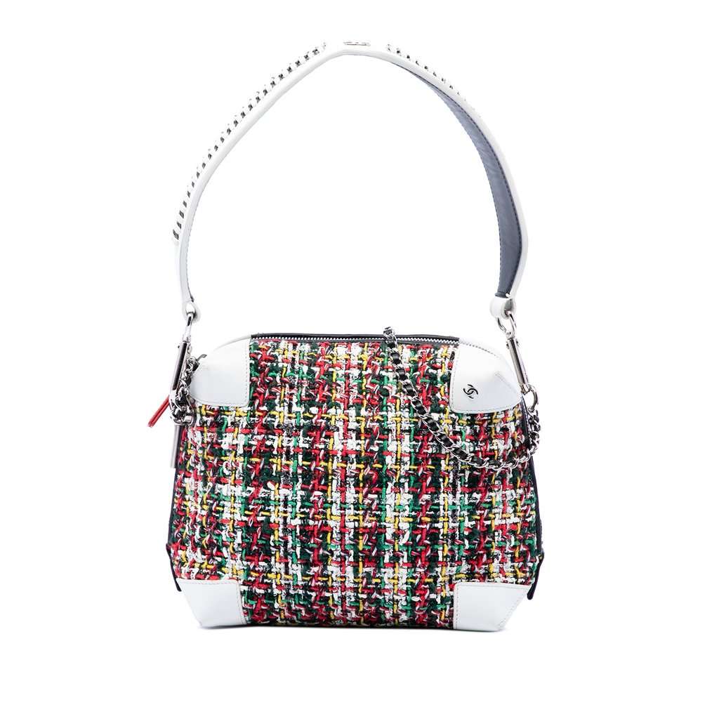 Chanel Tweed Street Allure Camera Bag Red Very good condition - Front View