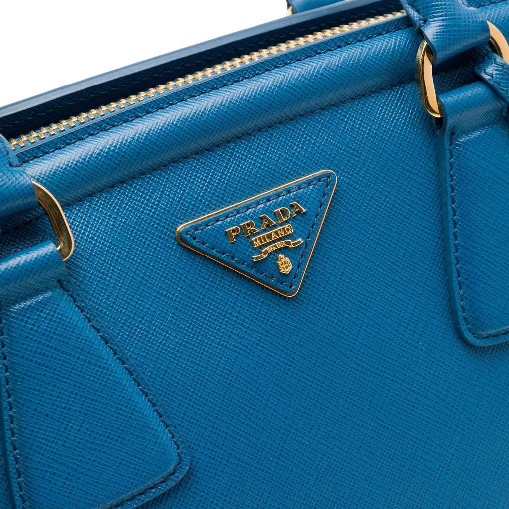 Prada Saffiano Lux Parabole Tote Blue Leather Very good - Box View