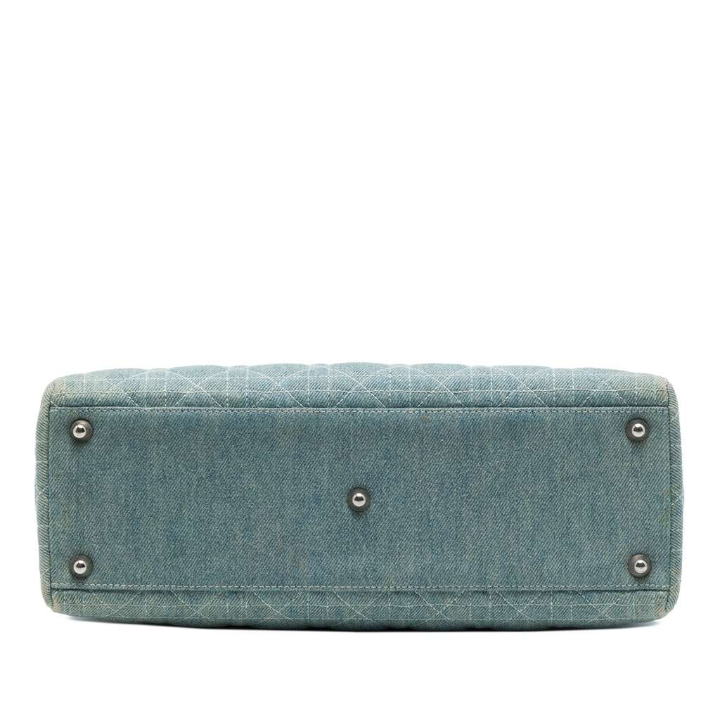 Dior Large Denim Cannage Acrylic Handles Lady Dior Blue Very good - Inside View