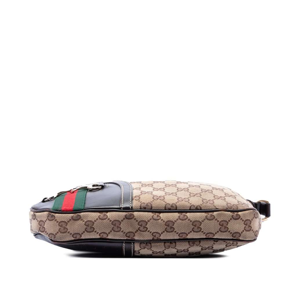 Gucci GG Canvas Horsebit Web Crossbody Beige Leather Very good condition - Inside View