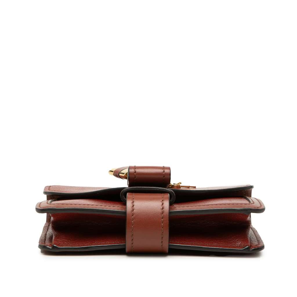 Chloé Mini Leather Aby Lock Chain Flap Brown Leather Very good condition - Inside View