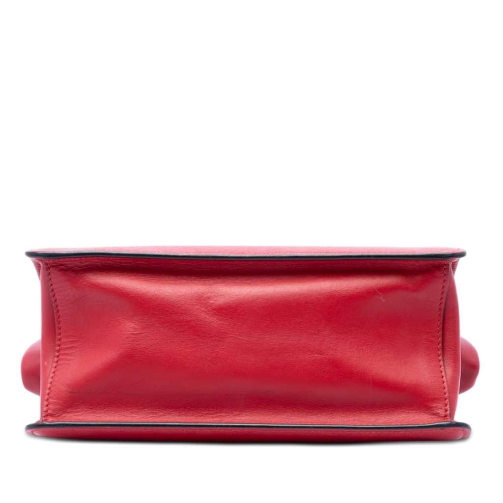 Prada Saffiano and City Calf Light Frame Crossbody Red Leather Very good - Inside View