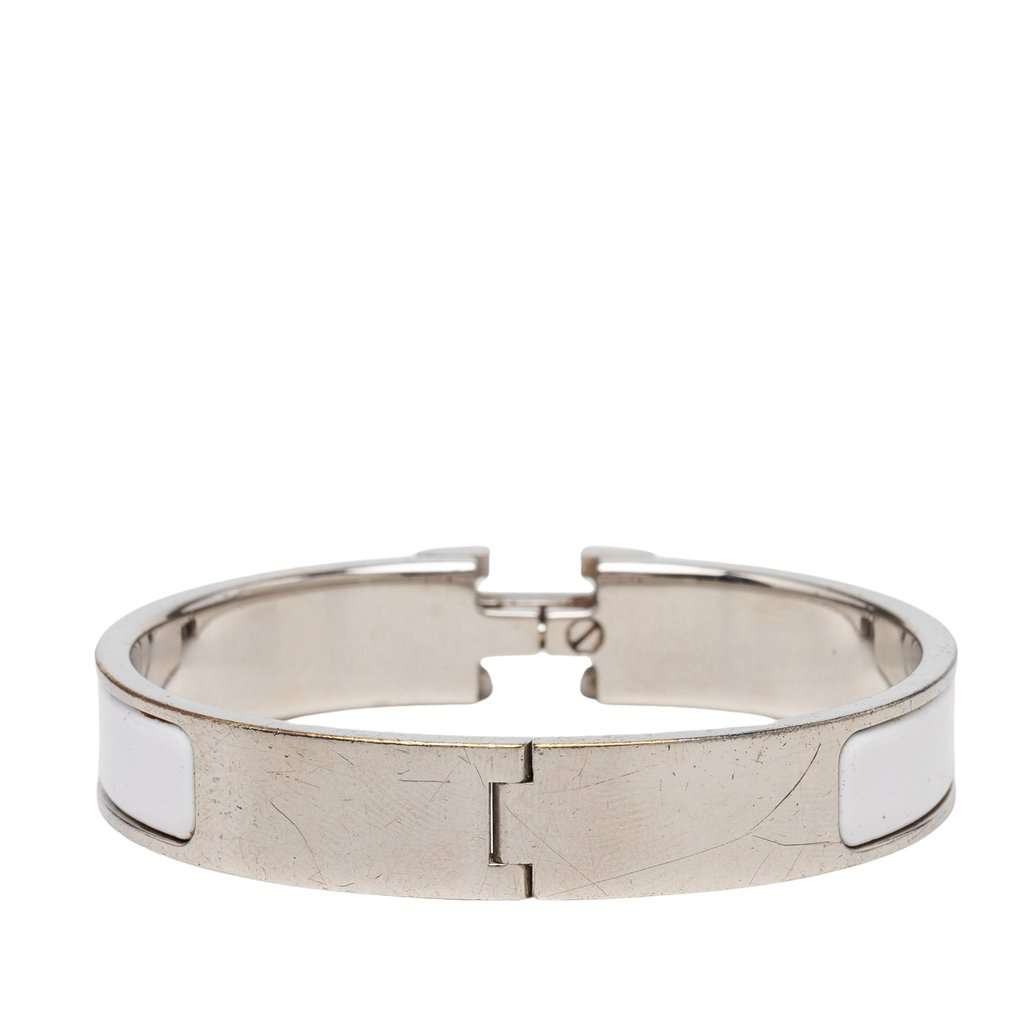 Hermès Narrow Enamel Clic Clac H Bracelet PM Beige Very good - Inside View