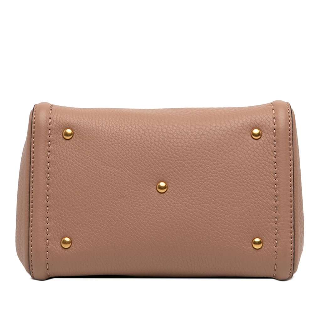 Valentino Small Grainy Calfskin Alltime Satchel Brown Leather Very good - Inside View