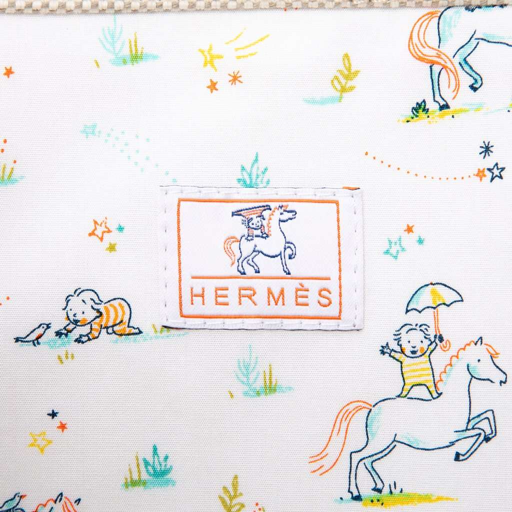 Hermès Toile Cabriole Nappy Bag White Very good - Box View