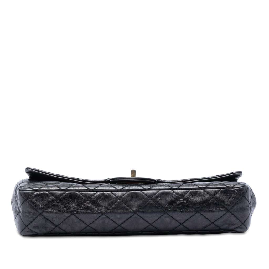 Chanel Quilted Glazed Calfskin Reissue 2.55 East West Flap Black Leather Very good condition - Inside View