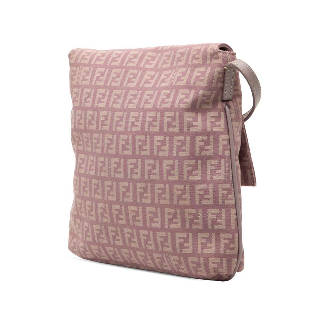 Fendi Zucchino Canvas Crossbody Purple Very good condition - Back View