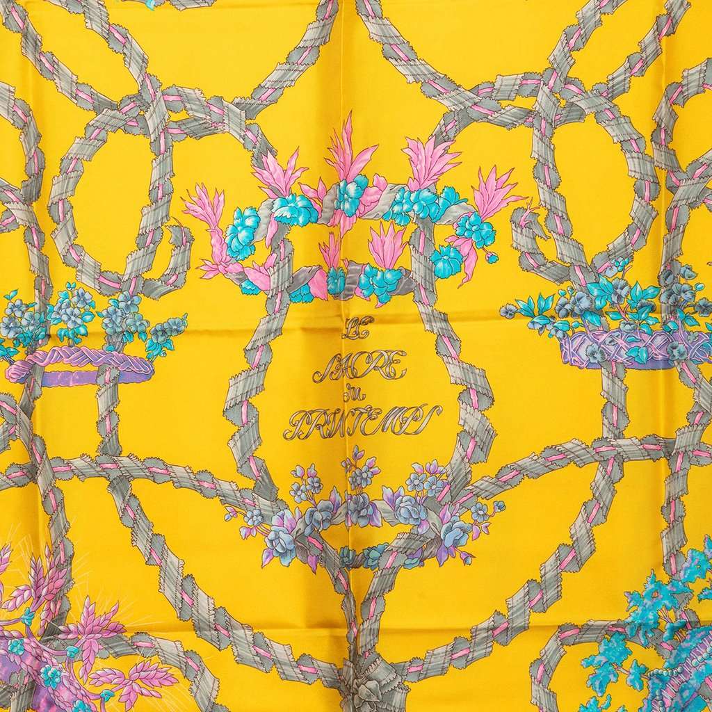 Hermès Le Sacre du Printemps Silk Scarf 90 Yellow Very good - Back View
