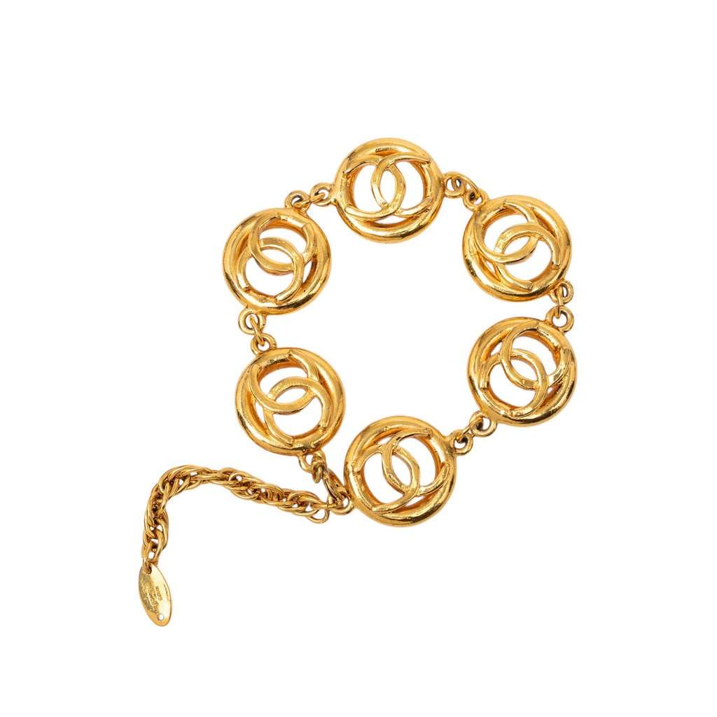 Chanel CC Gold Plated Charms Link Bracelet Gold Metal Very good condition - Inside View