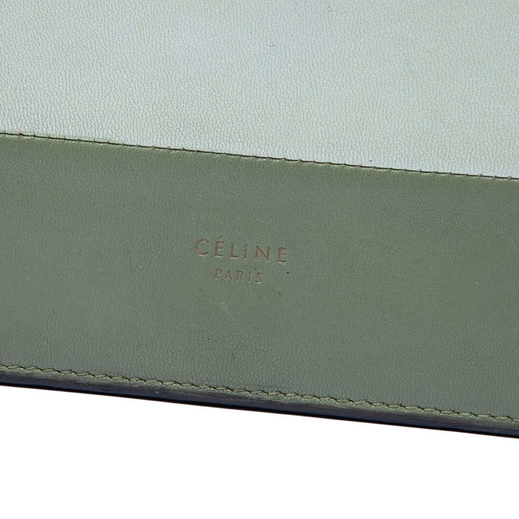 Celine Bicolor Leather Frame Wallet on Chain Green Leather Very good - Box View