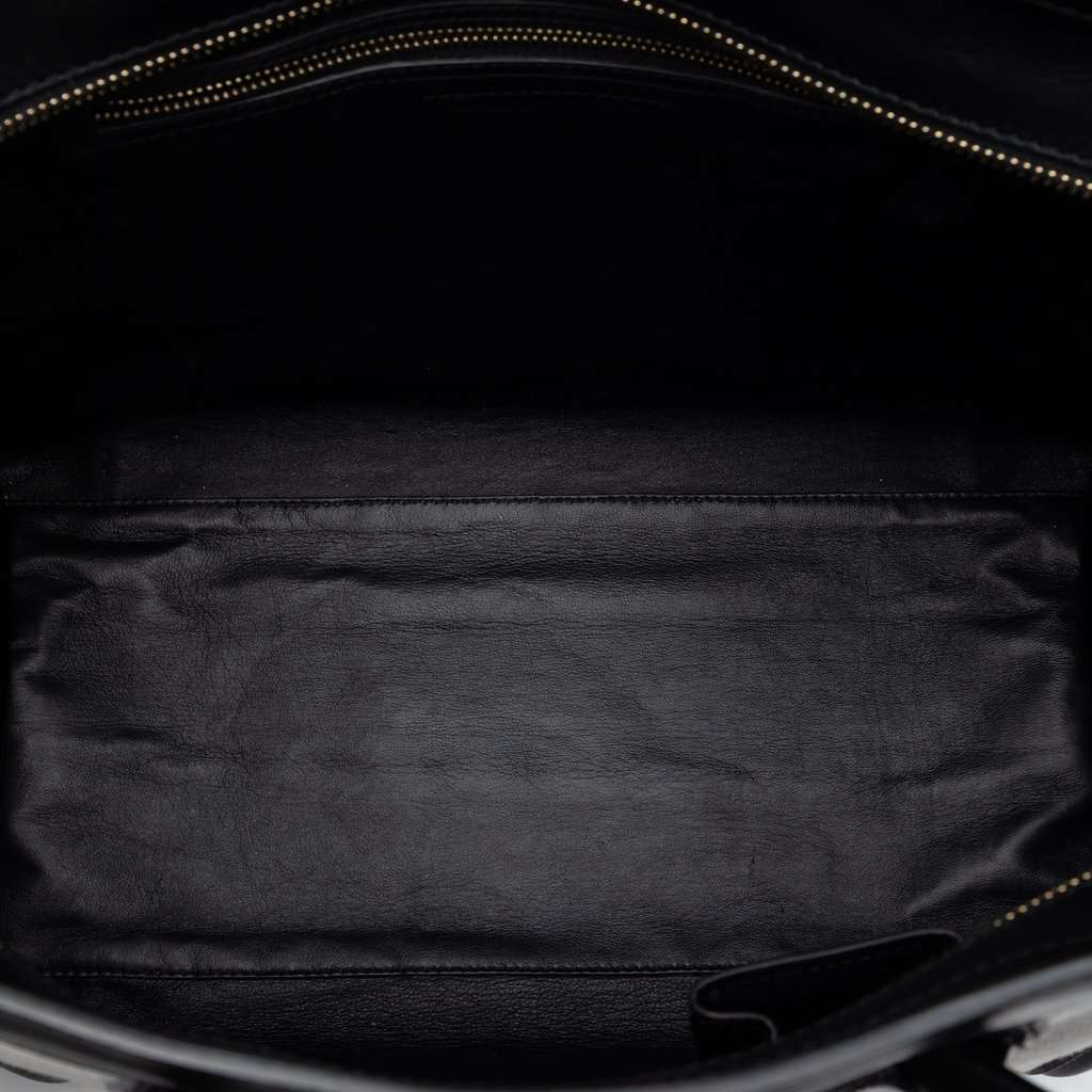 Celine Mini Bicolor Canvas and Leather Luggage Tote Brown Very good condition - Model View